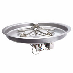 Flame Havens Round CSA 19" - 43" Drop-In Fire Pit Burner Kit - 120v On/Off Electronic Ignition by HPC Fire