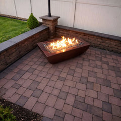 Flame Havens Rectangle CSA 47" x 25" Copper Phoenix Fire Pit Bowl - 120v On/Off Electronic Ignition by HPC Fire