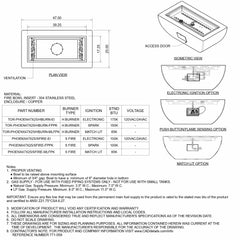 Flame Havens Rectangle CSA 47" x 25" Copper Phoenix Fire Pit Bowl - 120v On/Off Electronic Ignition by HPC Fire