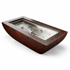 Flame Havens Rectangle CSA 47" x 25" Copper Phoenix Fire Pit Bowl - 120v On/Off Electronic Ignition by HPC Fire
