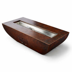 Flame Havens Linear CSA 47" x 25" Copper Phoenix Fire Pit Bowl - 120v On/Off Electronic Ignition by HPC Fire