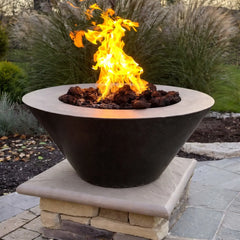 Flame Havens Round CSA 32" Copper Mesa Fire Bowl - 24v On/Off Electronic Ignition by HPC Fire