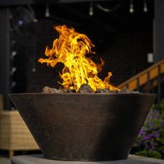 Flame Havens Round CSA 32" Copper Mesa Fire Bowl - 24v On/Off Electronic Ignition by HPC Fire