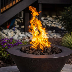 Flame Havens Round CSA 32" Copper Mesa Fire Bowl - 120v On/Off Electronic Ignition by HPC Fire