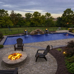 Flame Havens Round CSA 31" Copper Tempe Fire and Water Bowl - MLFPK Match Lit Ignition by HPC Fire