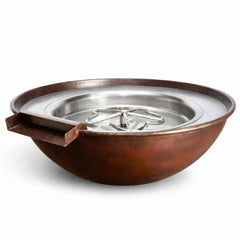 Flame Havens Round CSA 31" Copper Tempe Fire and Water Bowl - 12v On/Off Electronic Ignition by HPC Fire