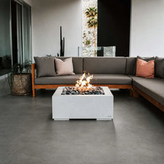 Flame Havens 32" x 32" Square Alea GFRC Fire Pit - MLFPK Match Lit Ignition by Dekko Concrete and HPC Fire