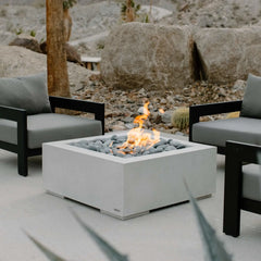 Flame Havens 32" x 32" Square Alea GFRC Fire Pit - 24v On/Off Electronic Ignition by Dekko Concrete and HPC Fire
