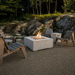 Flame Havens 40" x 40" Square Alea GFRC Fire Pit - MLFPK Match Lit Ignition by Dekko Concrete and HPC Fire