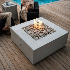 Flame Havens 40" x 40" Square Alea GFRC Fire Pit - 120v On/Off Electronic Ignition by Dekko Concrete and HPC Fire