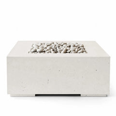 Flame Havens 40" x 40" Square Alea GFRC Fire Pit - 120v On/Off Electronic Ignition by Dekko Concrete and HPC Fire