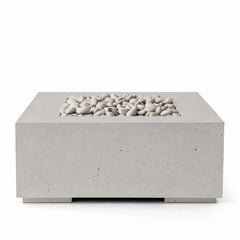 Flame Havens 40" x 40" Square Alea GFRC Fire Pit - 120v On/Off Electronic Ignition by Dekko Concrete and HPC Fire