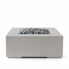 Flame Havens 40" x 40" Square Alea GFRC Fire Pit - 120v On/Off Electronic Ignition by Dekko Concrete and HPC Fire