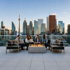 Flame Havens 48" x 26" Linear Avera GFRC Fire Pit - 24v On/Off Electronic Ignition by Dekko Concrete and HPC Fire
