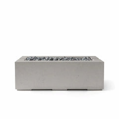Flame Havens 48" x 26" Linear Avera GFRC Fire Pit - MLFPK Match Lit Ignition by Dekko Concrete and HPC Fire