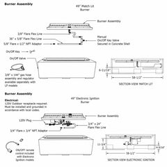 Flame Havens 60" x 26" Linear Avera GFRC Fire Pit - 120v On/Off Electronic Ignition by Dekko Concrete and HPC Fire