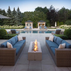 Flame Havens 60" x 26" Linear Avera GFRC Fire Pit - 120v On/Off Electronic Ignition by Dekko Concrete and HPC Fire