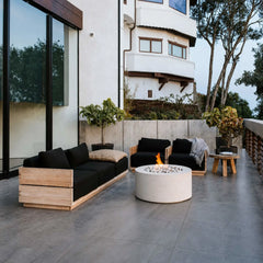 Flame Havens 36" Round Belmont GFRC Fire Pit - MLFPK Match Lit Ignition by Dekko Concrete and HPC Fire
