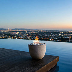 Flame Havens 20” Round Element GFRC Fire Column - MLFPK Match Lit Ignition by Dekko Concrete and HPC Fire