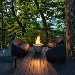 Flame Havens 20” Round Element GFRC Fire Column - MLFPK Match Lit Ignition by Dekko Concrete and HPC Fire