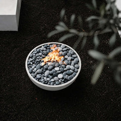 Flame Havens 32" Round Serenade GFRC Fire Pit - 120v On/Off Electronic Ignition by Dekko Concrete and HPC Fire