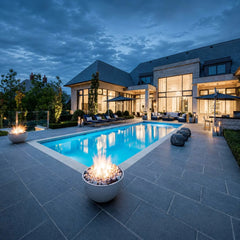 Flame Havens 32" Round Serenade GFRC Fire Pit - MLFPK Match Lit Ignition by Dekko Concrete and HPC Fire