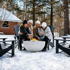 Flame Havens 32" Round Serenade GFRC Fire Pit - 24v On/Off Electronic Ignition by Dekko Concrete and HPC Fire