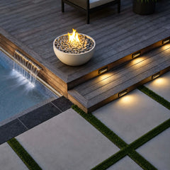 Flame Havens 32" Round Serenade GFRC Fire Pit - 24v On/Off Electronic Ignition by Dekko Concrete and HPC Fire