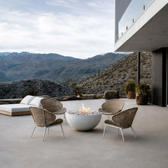 Flame Havens 40" Round Serenade GFRC Fire Pit - 24v On/Off Electronic Ignition by Dekko Concrete and HPC Fire