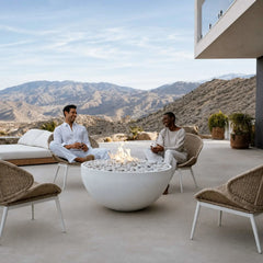 Flame Havens 40" Round Serenade GFRC Fire Pit - 120v On/Off Electronic Ignition by Dekko Concrete and HPC Fire