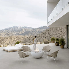 Flame Havens 40" Round Serenade GFRC Fire Pit - MLFPK Match Lit Ignition by Dekko Concrete and HPC Fire