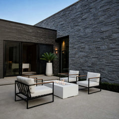 Flame Havens 56” x 30” Rectangle Sonoma GFRC Fire Pit - 24v On/Off Electronic Ignition by Dekko Concrete and HPC Fire