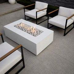 Flame Havens 56” x 30” Rectangle Sonoma GFRC Fire Pit - 24v On/Off Electronic Ignition by Dekko Concrete and HPC Fire