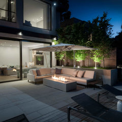 Flame Havens 72” x 33” Rectangle Sonoma GFRC Fire Pit - 120v On/Off Electronic Ignition by Dekko Concrete and HPC Fire
