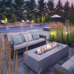 Flame Havens 72” x 33” Rectangle Sonoma GFRC Fire Pit - MLFPK Match Lit Ignition by Dekko Concrete and HPC Fire