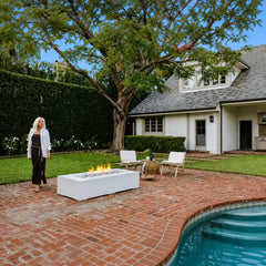 Flame Havens 72” x 33” Rectangle Sonoma GFRC Fire Pit - MLFPK Match Lit Ignition by Dekko Concrete and HPC Fire