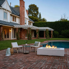 Flame Havens 72” x 33” Rectangle Sonoma GFRC Fire Pit - 24v On/Off Electronic Ignition by Dekko Concrete and HPC Fire