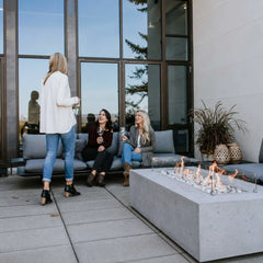 Flame Havens 72” x 33” Rectangle Sonoma GFRC Fire Pit - 24v On/Off Electronic Ignition by Dekko Concrete and HPC Fire