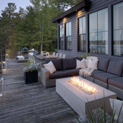 Flame Havens 72” x 33” Rectangle Sonoma GFRC Fire Pit - MLFPK Match Lit Ignition by Dekko Concrete and HPC Fire