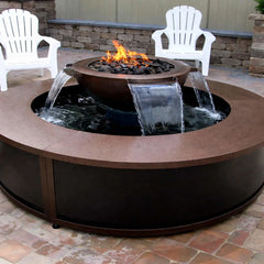 Flame Havens Evolution 360 Copper Fire and Water Feature - 120v On/Off Electronic Ignition by HPC Fire
