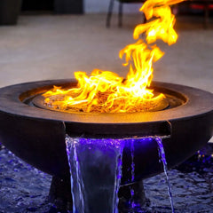 Flame Havens Evolution 360 Copper Fire and Water Feature - 120v On/Off Electronic Ignition by HPC Fire