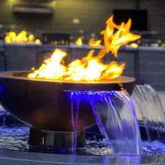 Flame Havens Evolution 360 Copper Fire and Water Feature - 120v On/Off Electronic Ignition by HPC Fire