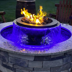 Flame Havens Evolution 360 Copper Fire and Water Feature - 120v On/Off Electronic Ignition by HPC Fire