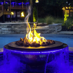 Flame Havens Evolution 360 Copper Fire and Water Feature - 120v On/Off Electronic Ignition by HPC Fire