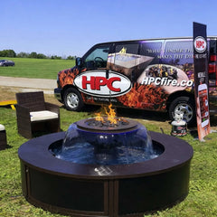 Flame Havens Evolution 360 Copper Fire and Water Feature - 120v On/Off Electronic Ignition by HPC Fire