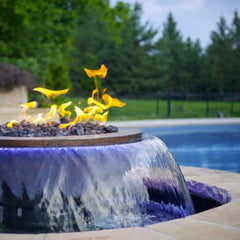 Flame Havens Evolution 360 Copper Fire and Water Feature - 120v On/Off Electronic Ignition by HPC Fire