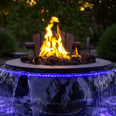Flame Havens Evolution 360 Copper Fire and Water Feature - 120v On/Off Electronic Ignition by HPC Fire