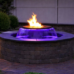Flame Havens Evolution 360 Copper Fire and Water Feature - 120v On/Off Electronic Ignition by HPC Fire