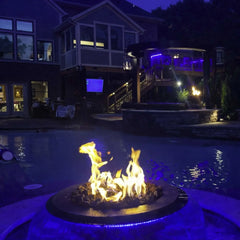 Flame Havens Evolution 360 Copper Fire and Water Feature - 120v On/Off Electronic Ignition by HPC Fire