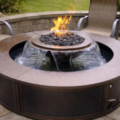 Flame Havens Evolution 360 Copper Fire and Water Feature - 120v On/Off Electronic Ignition by HPC Fire